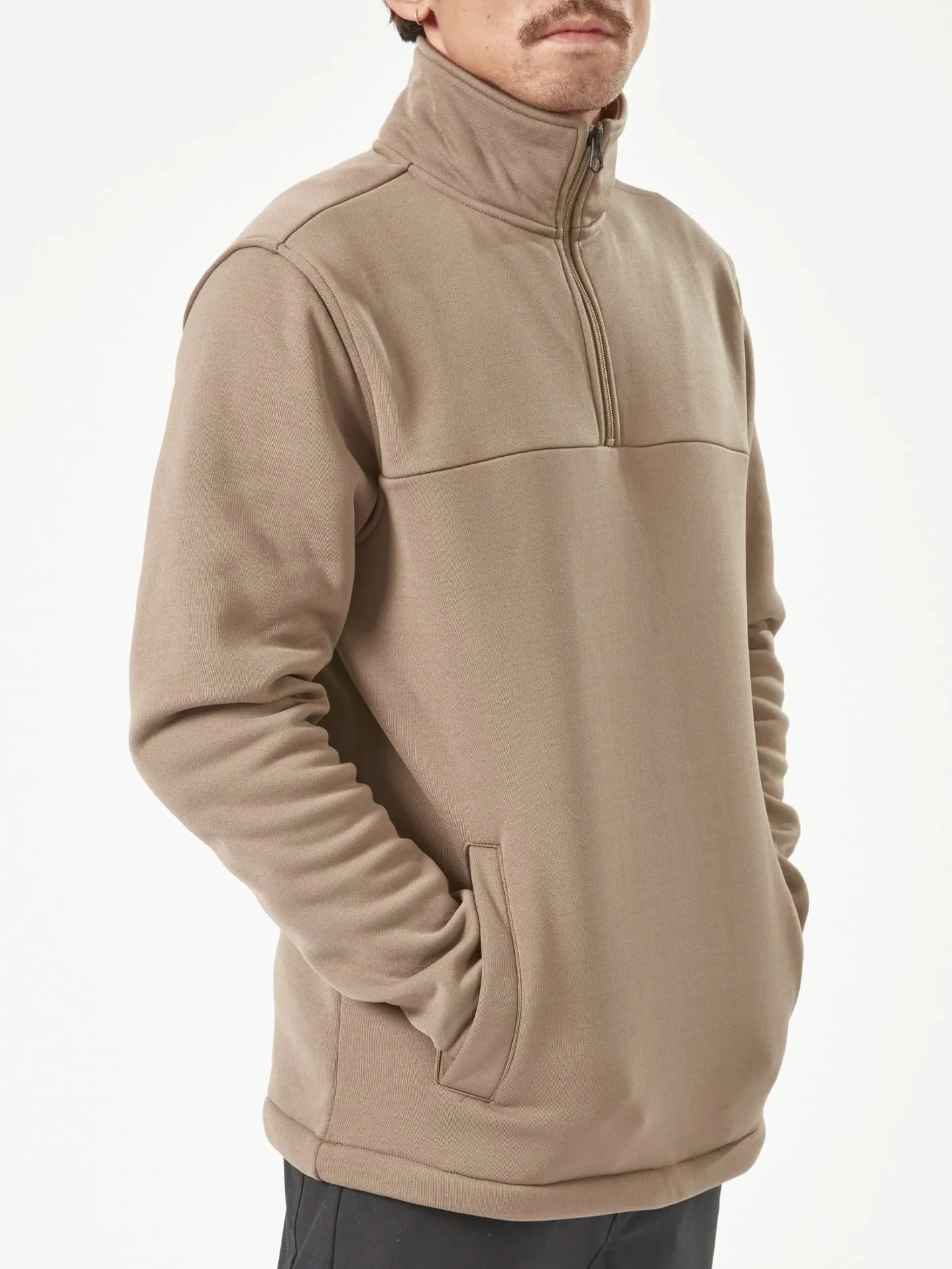 Volcom Workwear Quarter Zip Fleece Pullover - Brindle