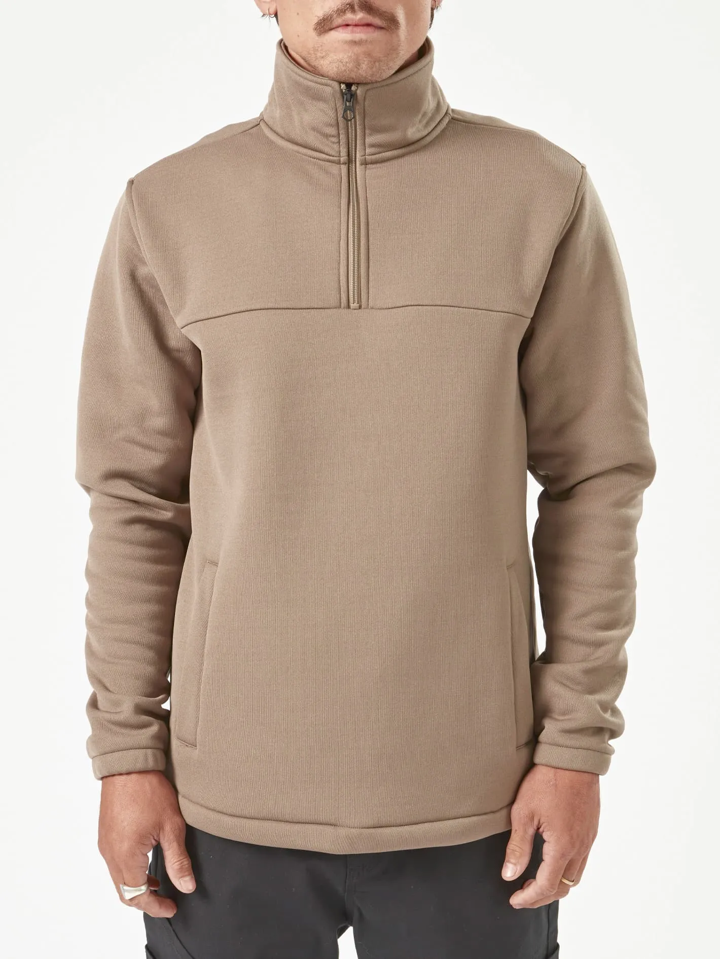Volcom Workwear Quarter Zip Fleece Pullover - Brindle