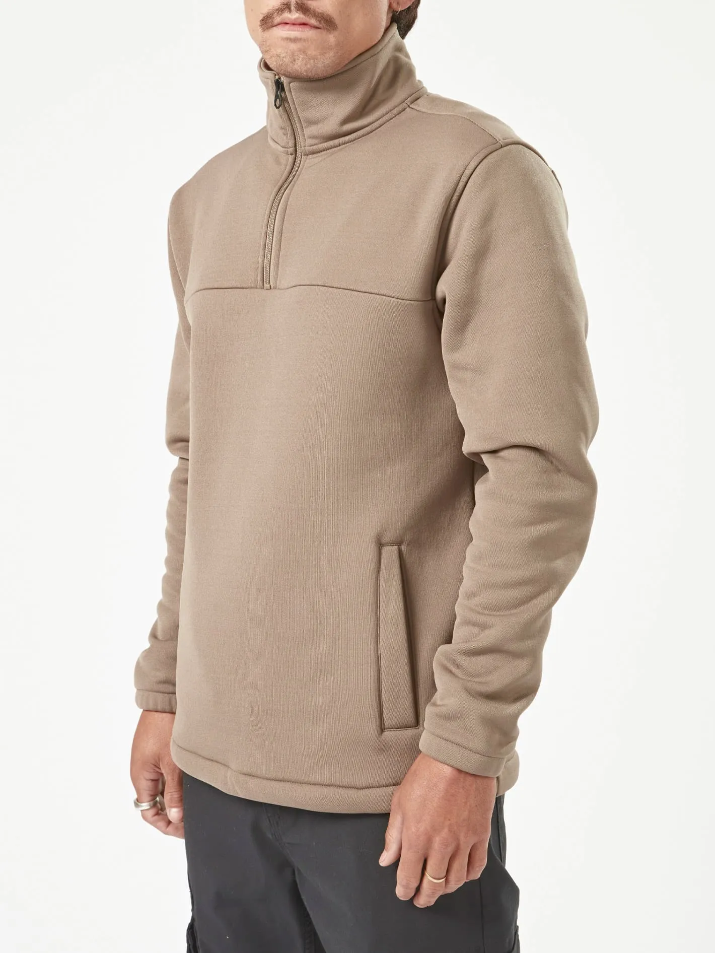 Volcom Workwear Quarter Zip Fleece Pullover - Brindle