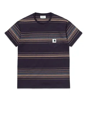 W' S/S Tori Pocket T-Shirt - Tori Stripe, Black
