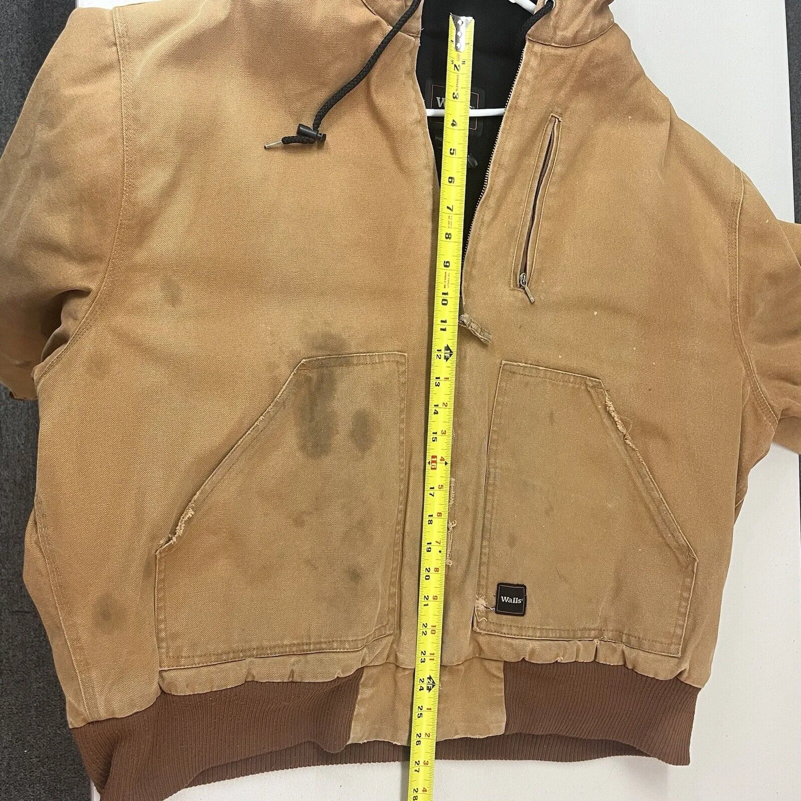 Walls Jacket And Work Overalls Set Men 2XL Brown Workwear Hooded Full Zip