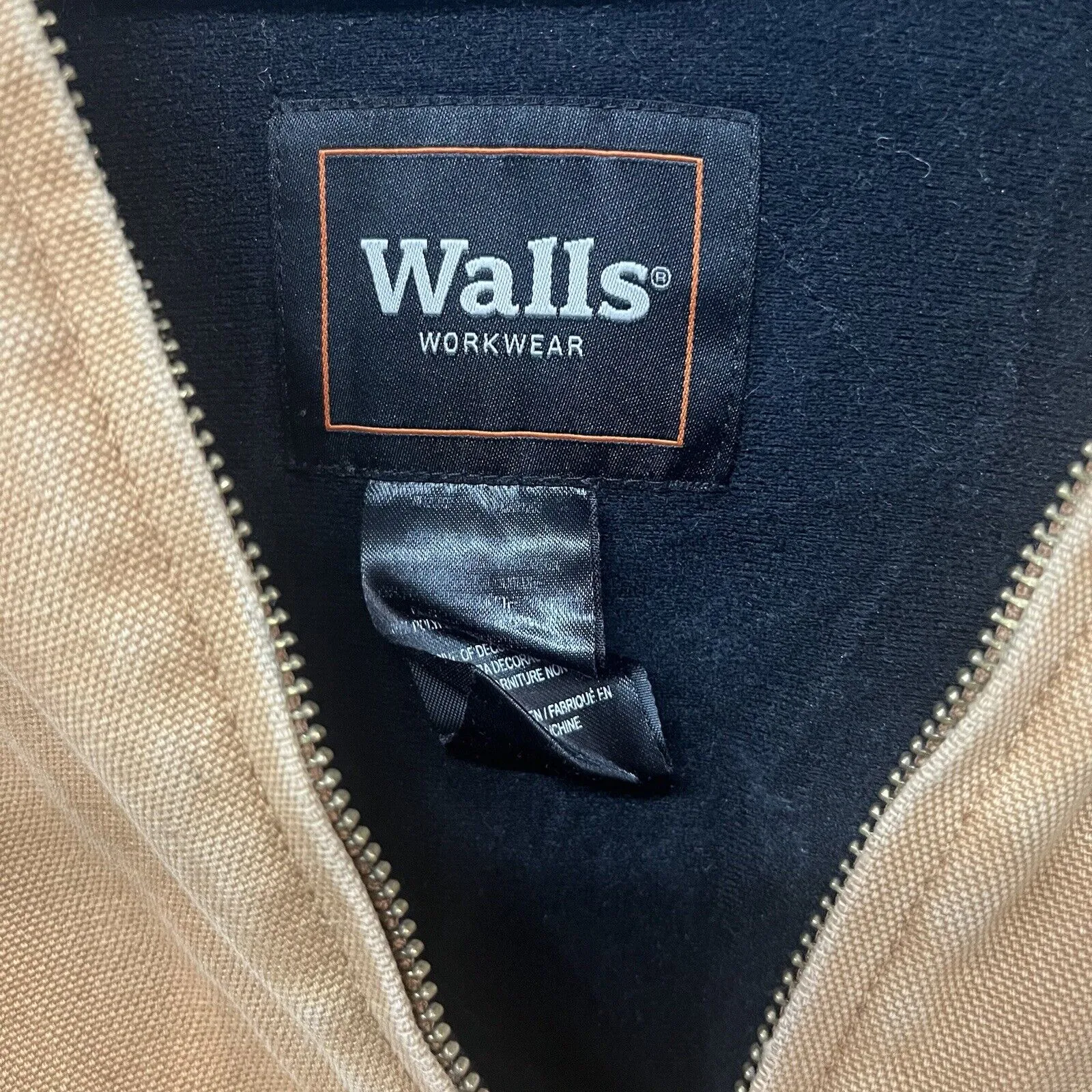 Walls Jacket And Work Overalls Set Men 2XL Brown Workwear Hooded Full Zip