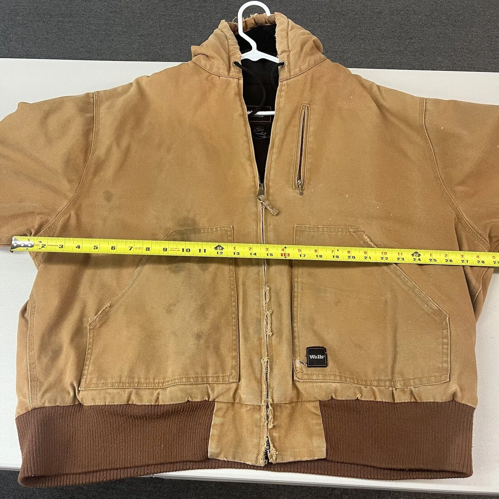 Walls Jacket And Work Overalls Set Men 2XL Brown Workwear Hooded Full Zip
