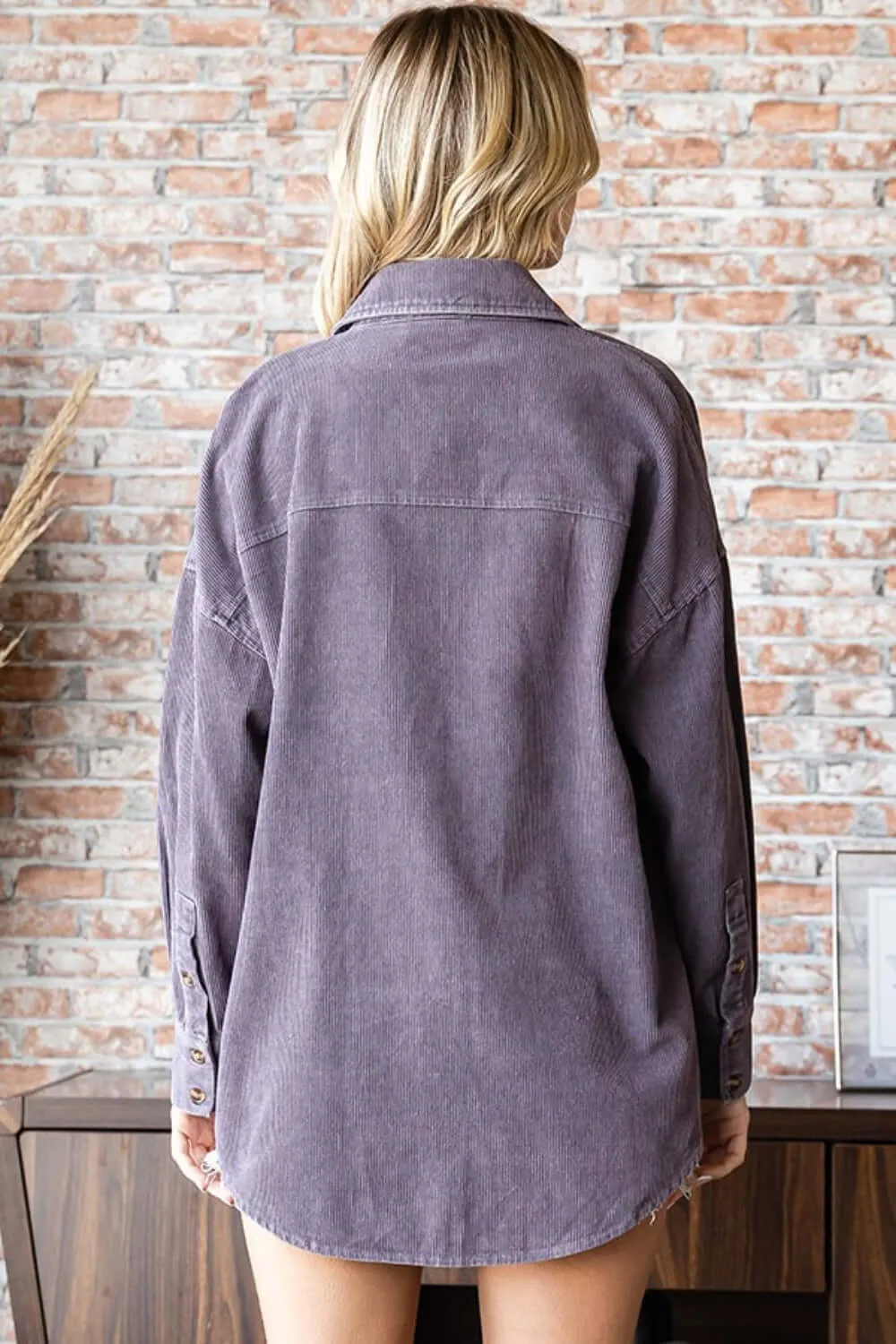Washed Corduroy Button Down Shirt