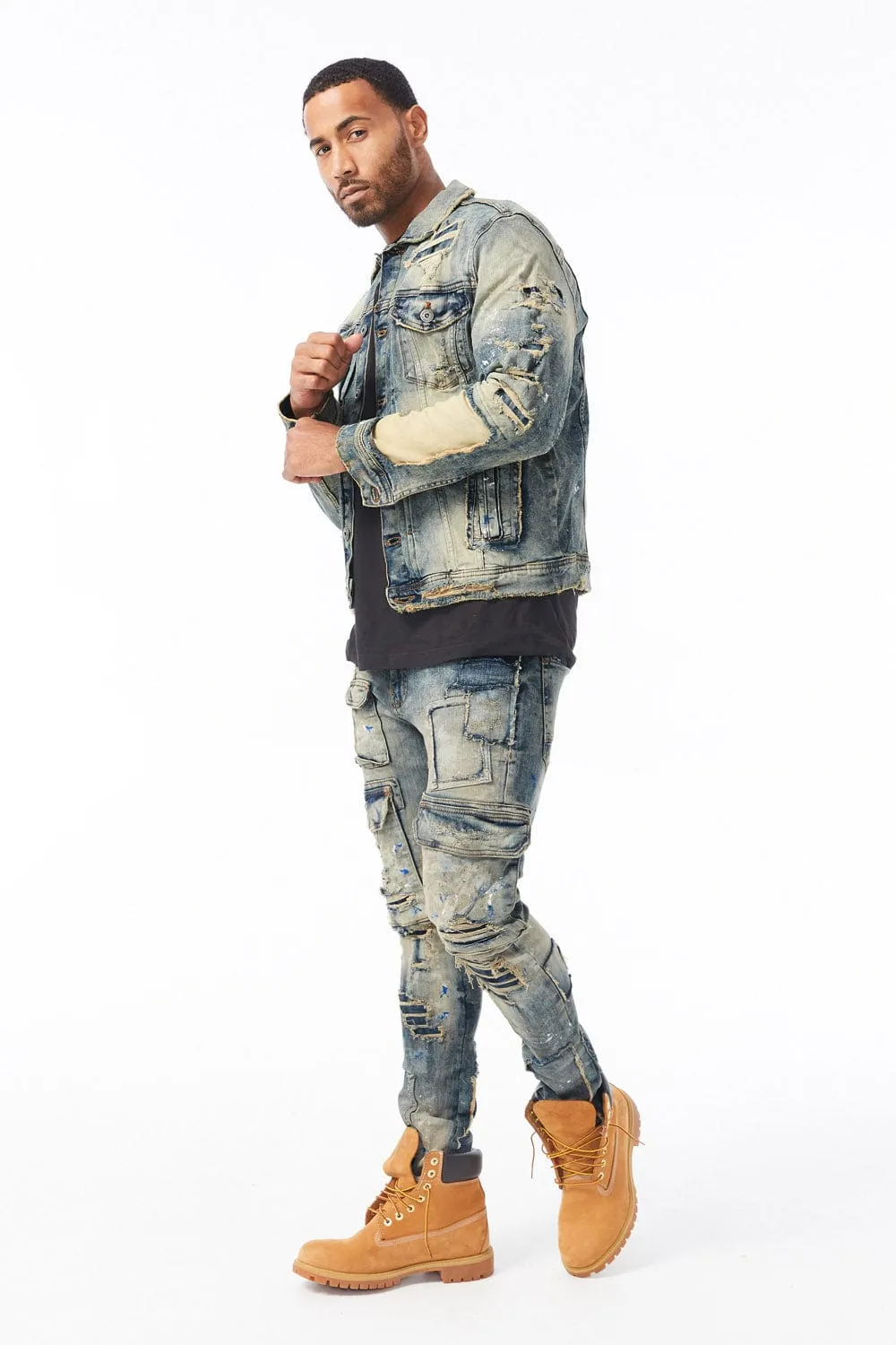 Washington Heights Denim Trucker Jacket (Desert Storm)