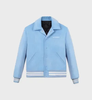 Wellness Club Corduroy Jacket - Baby Blue/White
