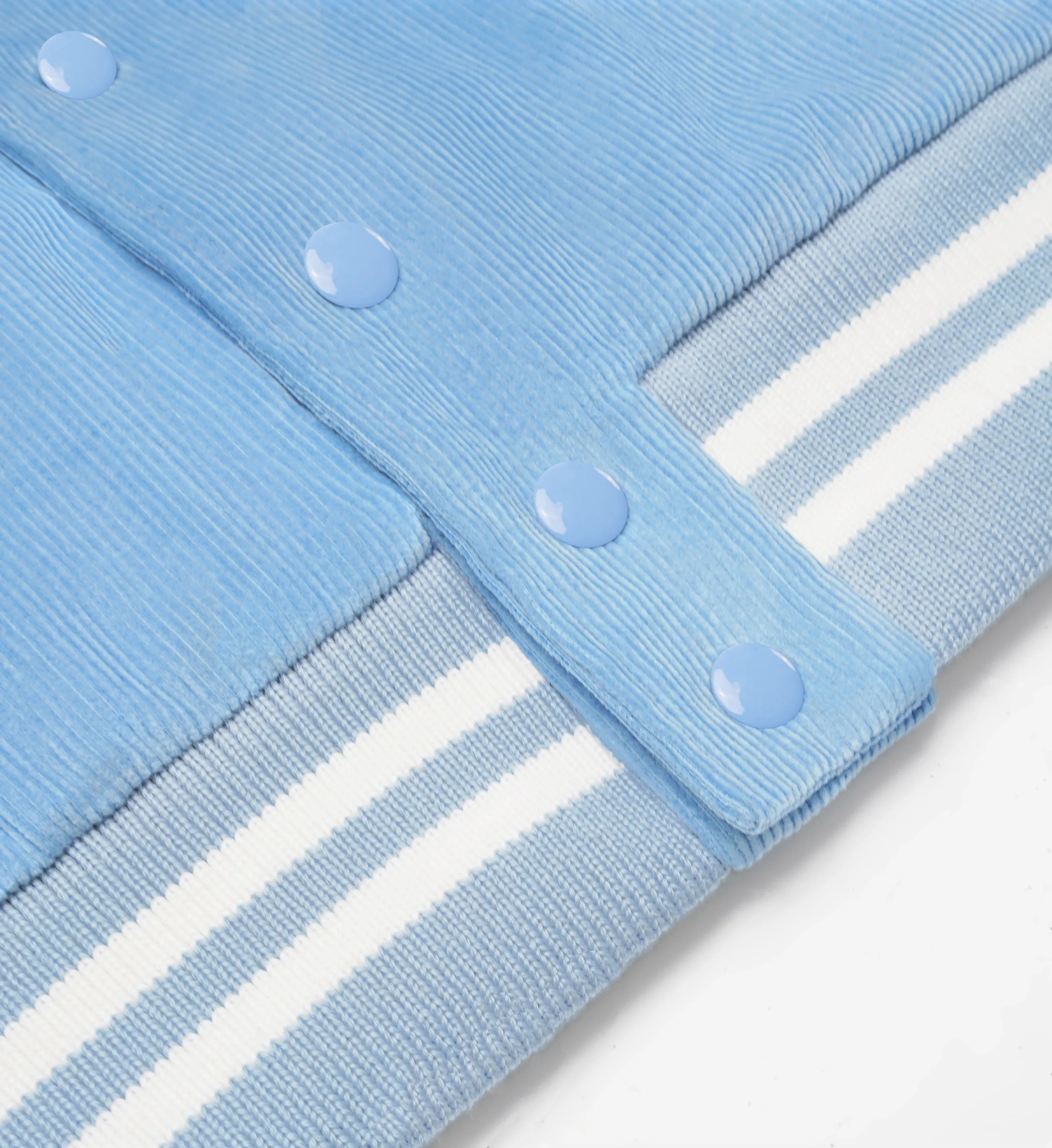 Wellness Club Corduroy Jacket - Baby Blue/White