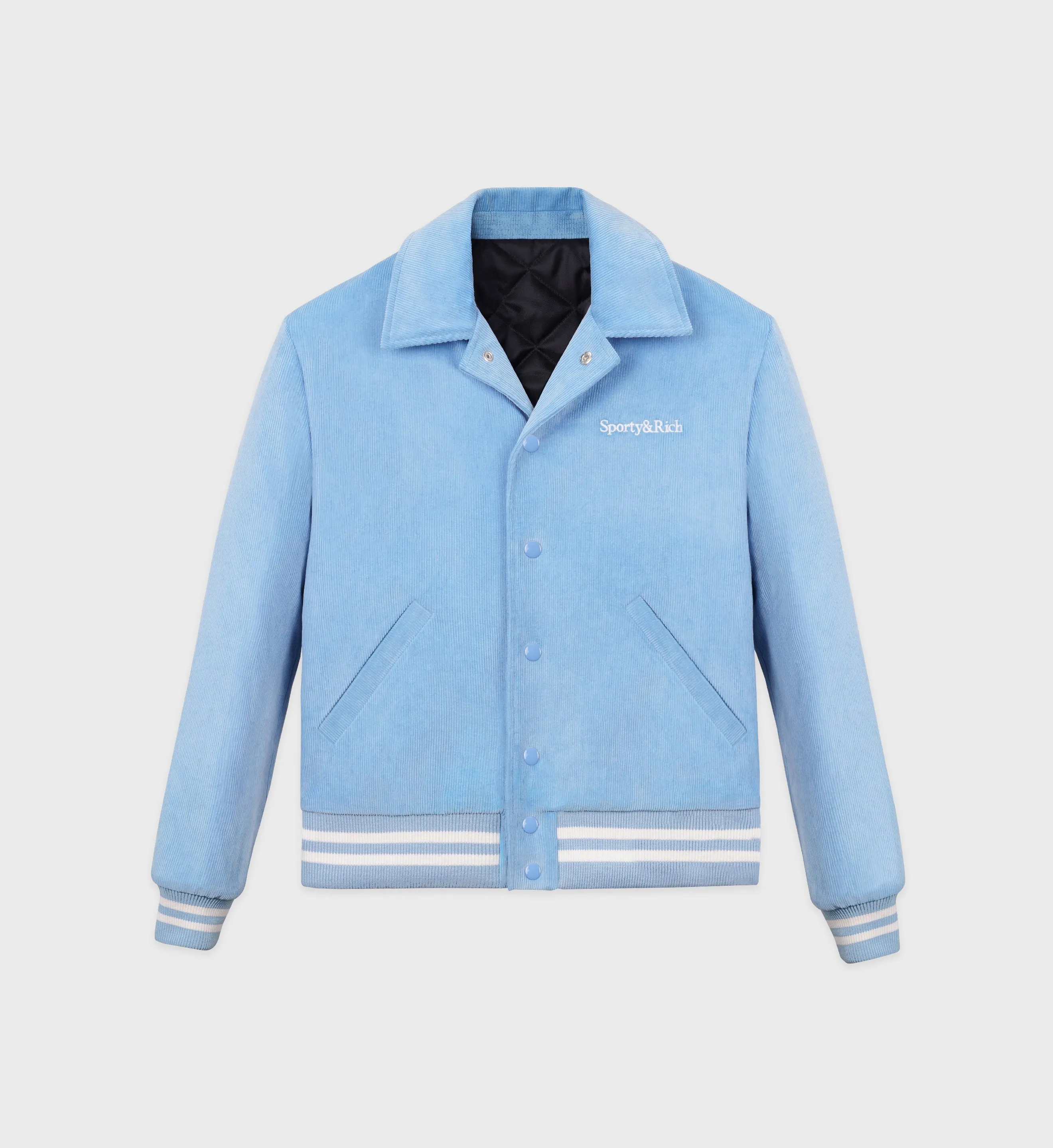 Wellness Club Corduroy Jacket - Baby Blue/White