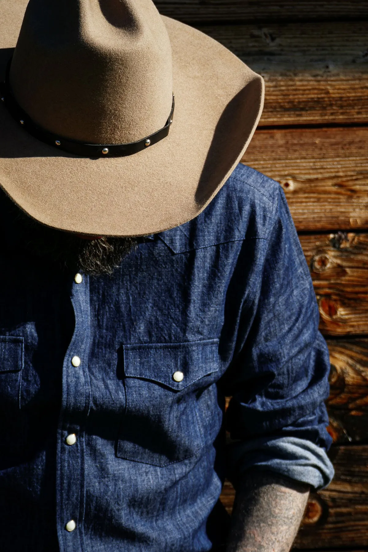 West Major - 6 oz. Organic Indigo Denim Western Shirt