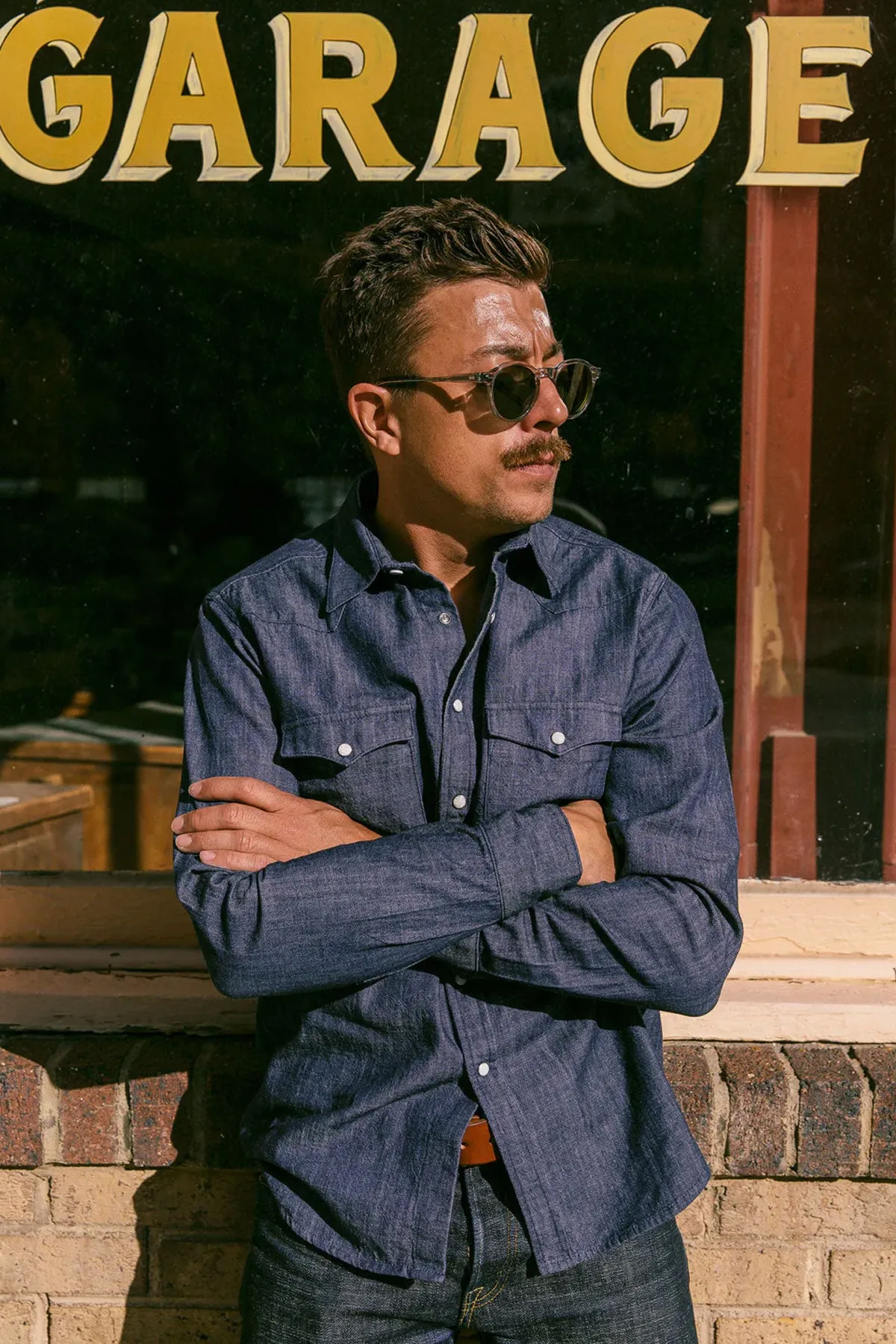 West Major - 6 oz. Organic Indigo Denim Western Shirt