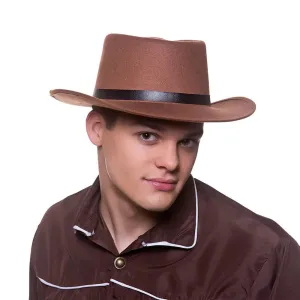 Western Gunslinger Hat Brown Cowboy Stag Night Fancy Dress