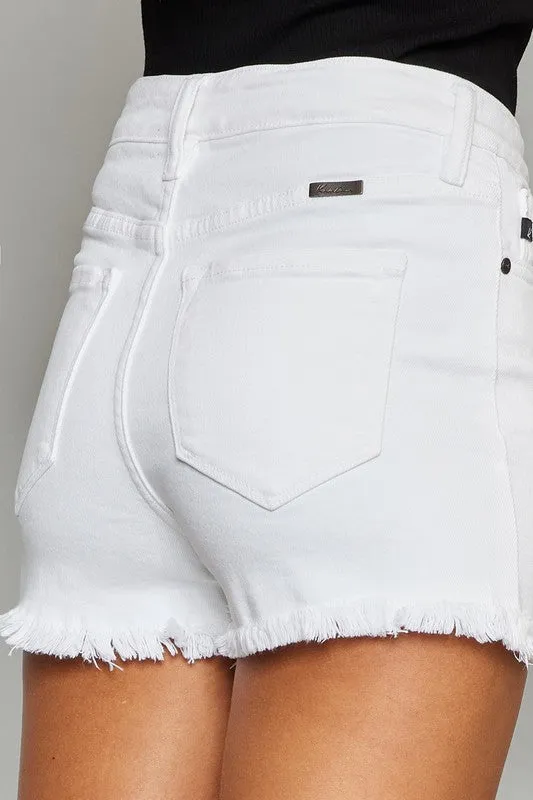 White High Rise White Shorts