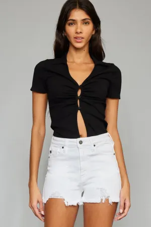 White High Rise White Shorts