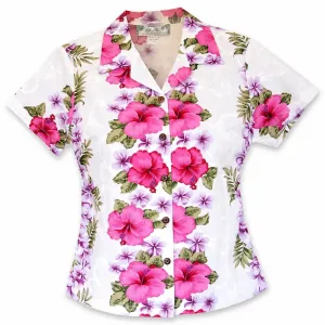 white mist hawaiian lady blouse