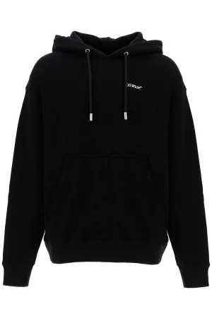 windy arrow hoodie OMBB085F24FLE009 BLACK - WHITE