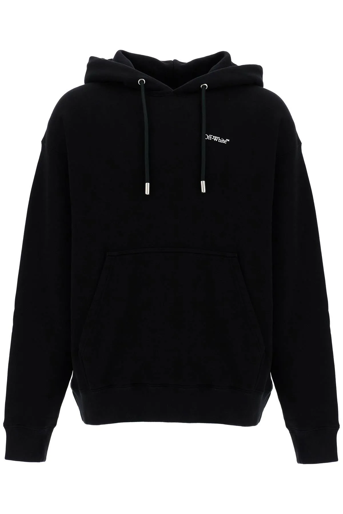 windy arrow hoodie OMBB085F24FLE009 BLACK - WHITE