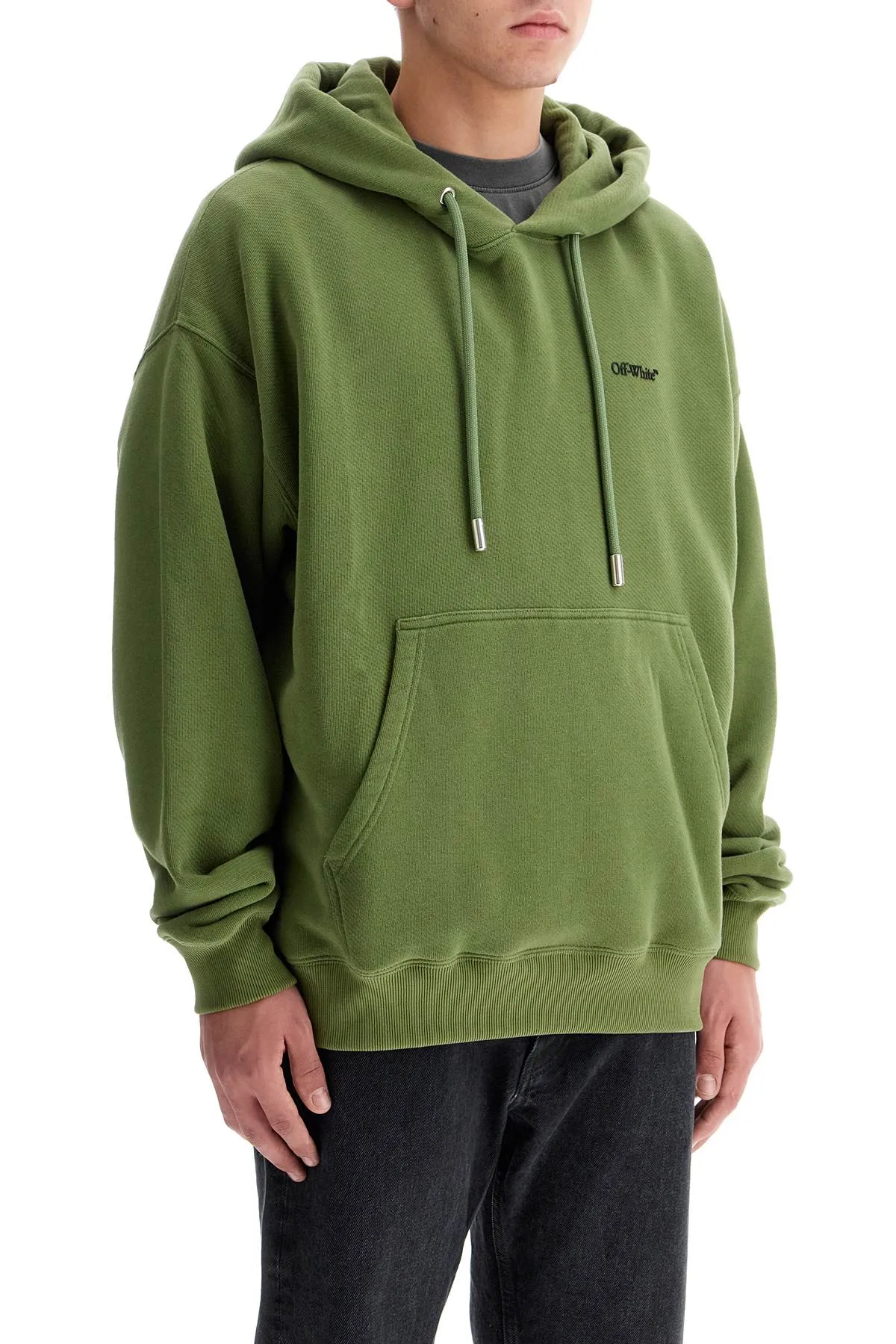 windy arrow hoodie OMBB085F24FLE009 FOUR LEAF CLOVER - BLACK