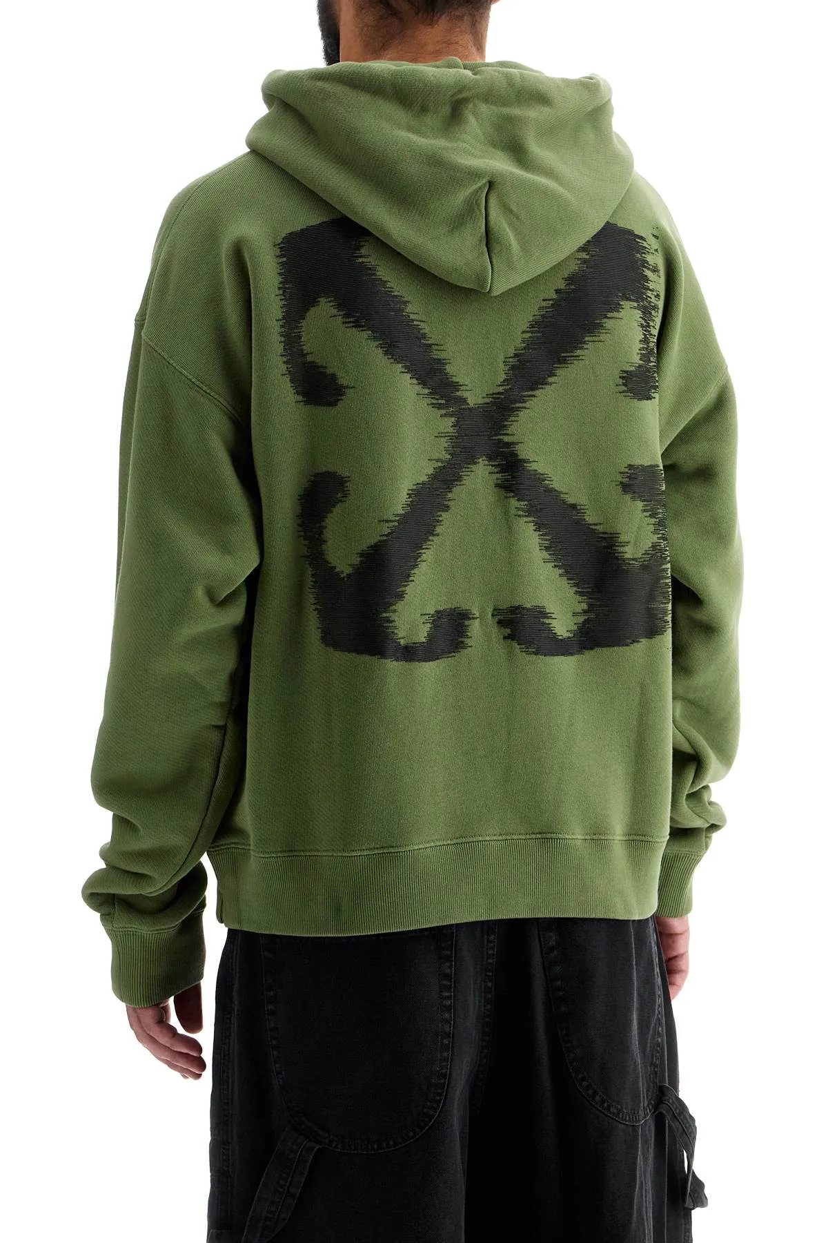 windy arrow hoodie OMBB085F24FLE009 FOUR LEAF CLOVER - BLACK