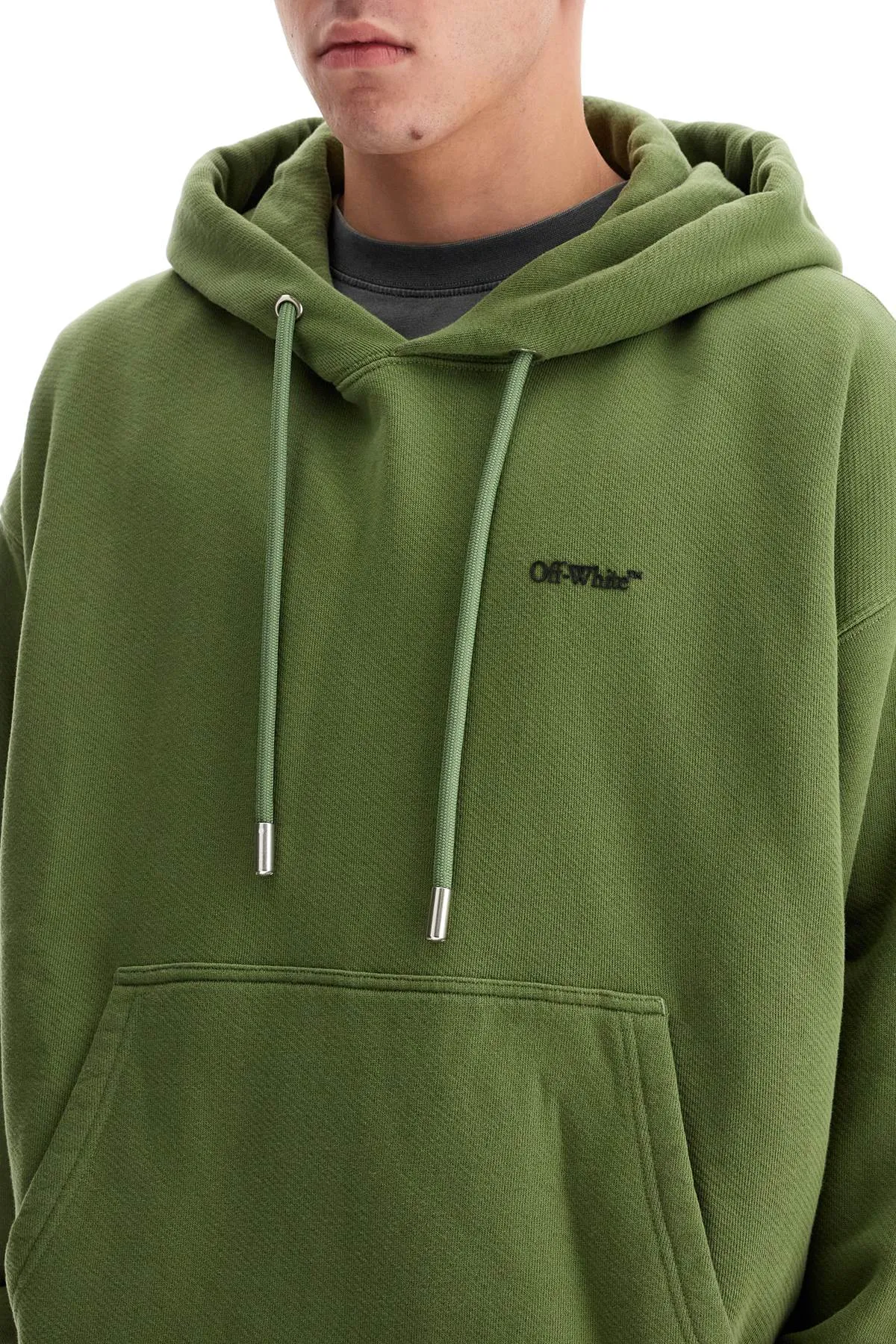 windy arrow hoodie OMBB085F24FLE009 FOUR LEAF CLOVER - BLACK