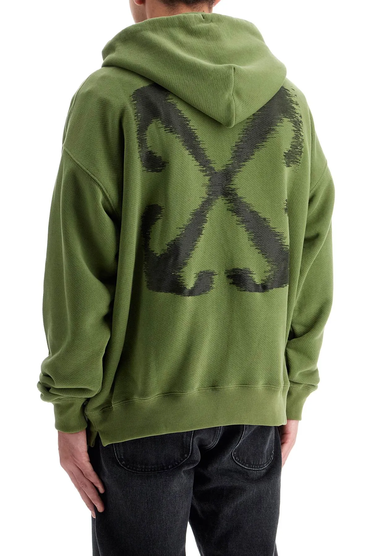 windy arrow hoodie OMBB085F24FLE009 FOUR LEAF CLOVER - BLACK
