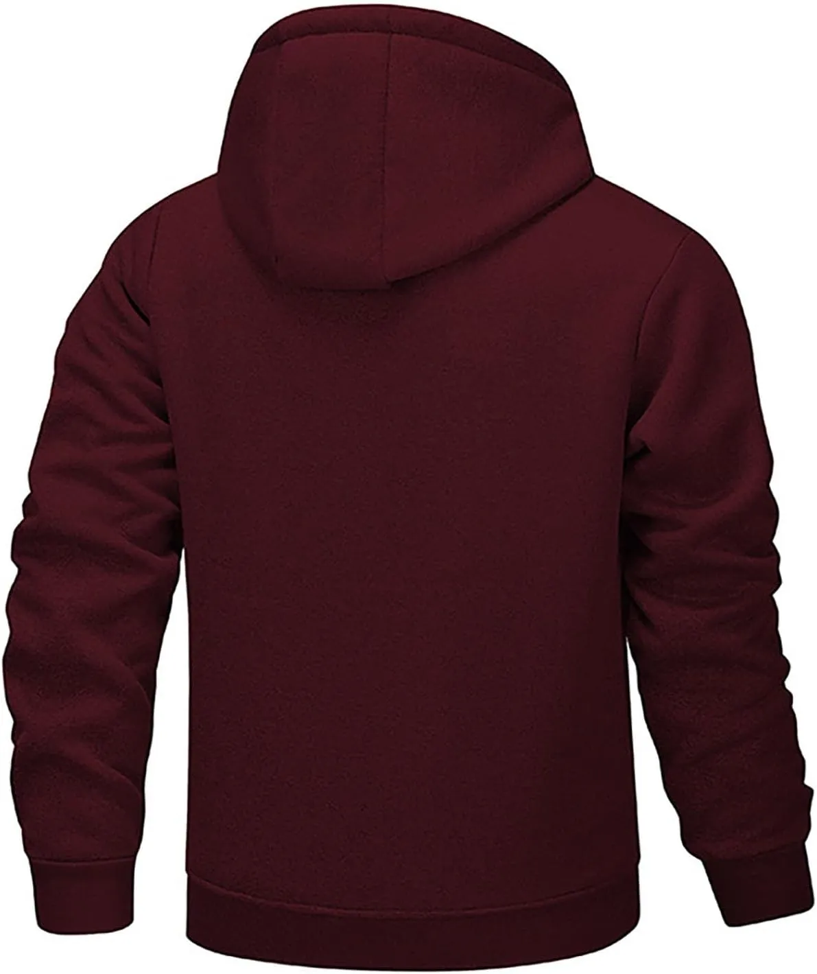 Winter Coats For Men 2024 Thicken Warm Long Sleeve Overcoats Fleece Lined Hooded Outerwear Casual Zipper Sherpa Coat