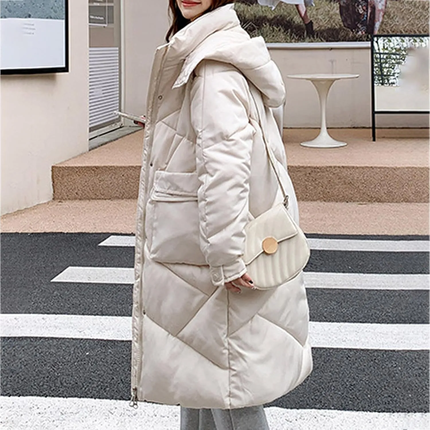 Winter Coats for Women Long Quilted Lightweight Jackets Plus Size Thicken Warm Puffer Jackets Outerwear Maxi Down Coats