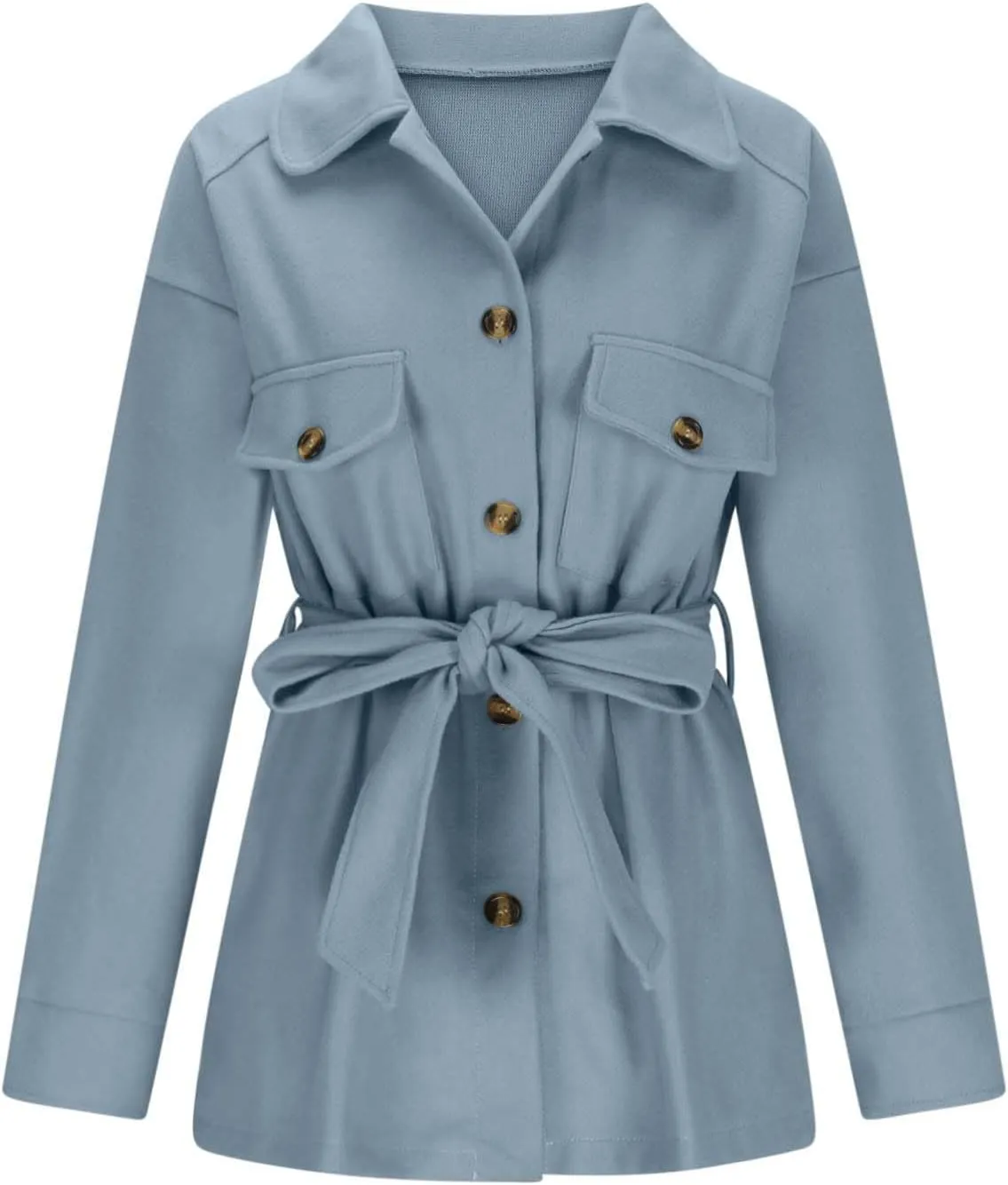 Winter Coats for Women Wool Blend Jackets Mid Long Pea Coat Long Sleeve Button Down Casual Shackets Jackets Outerwear