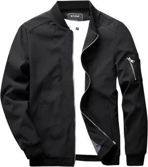 Winter Jackets for Men Men's Jacket Slim Fit Lightweight Softshell Flight Bomber Jacket Coat