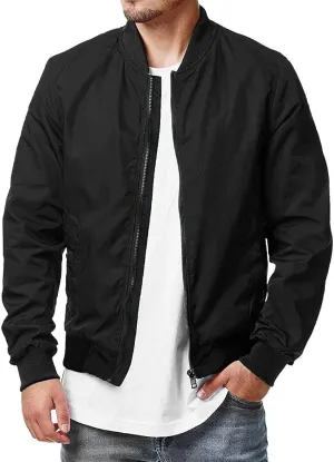 Winter Jackets for Men Men's Lightweight Bomber Jacket Causal Varsity Flight Windbreaker Track Jacket