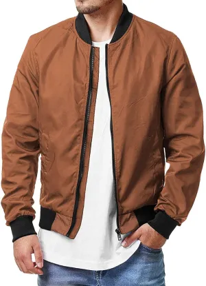 Winter Jackets for Men Men's Lightweight Bomber Jacket Windbreaker Softshell Varsity Jacket Coat
