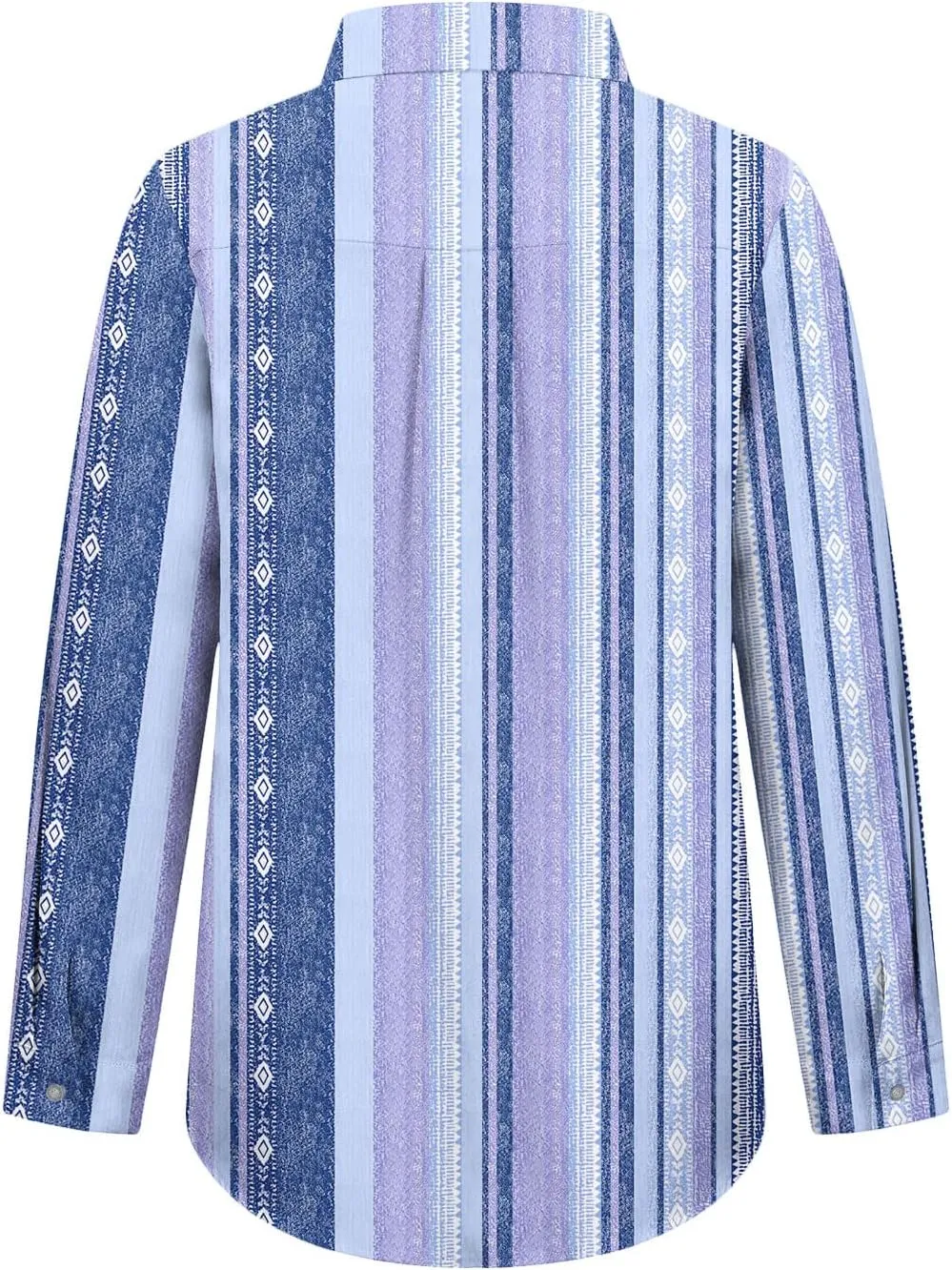 Women Button Down Shirts Cotton Linen Casual Collar Blouses Stripes Long Sleeve Shirts Comfy Fall Outfits 2024