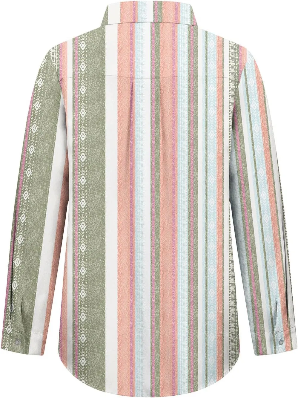 Women Button Down Shirts Cotton Linen Casual Collar Blouses Stripes Long Sleeve Shirts Comfy Fall Outfits 2024