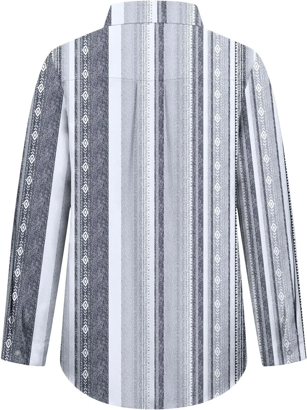 Women Button Down Shirts Cotton Linen Casual Collar Blouses Stripes Long Sleeve Shirts Comfy Fall Outfits 2024
