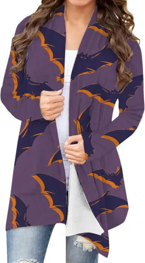 Womens 2023 Fashion Print Cardigan Casual Open Front Printed Cardigans Sweaters Fall Winter Thin Coats Jackets Outerwear