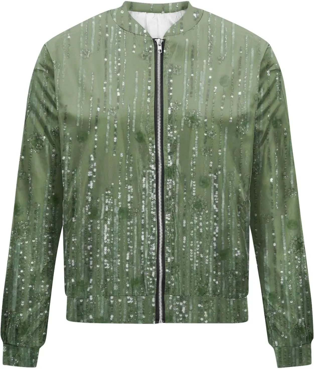 Womens Bomber Jacket Coat Casual Stand Collar Zip Up Lightweight Fall Fashion Jackets Outerwear Outfits with Pockets
