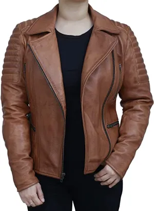 Women's Brown Motorcycle Jacket