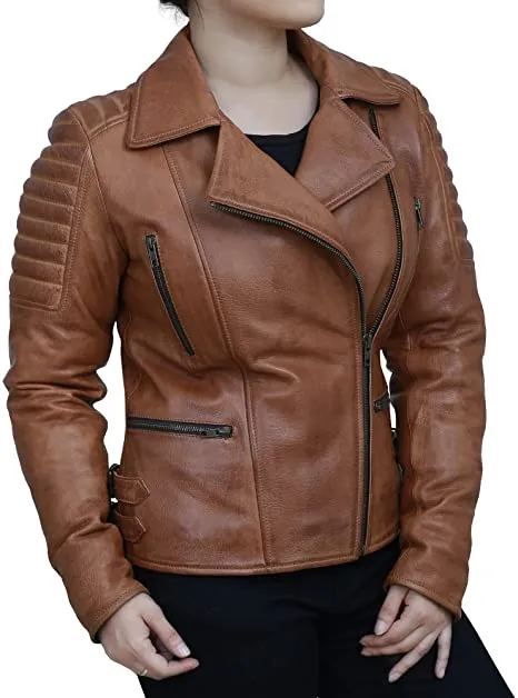Women's Brown Motorcycle Jacket