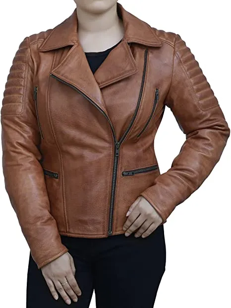 Women's Brown Motorcycle Jacket