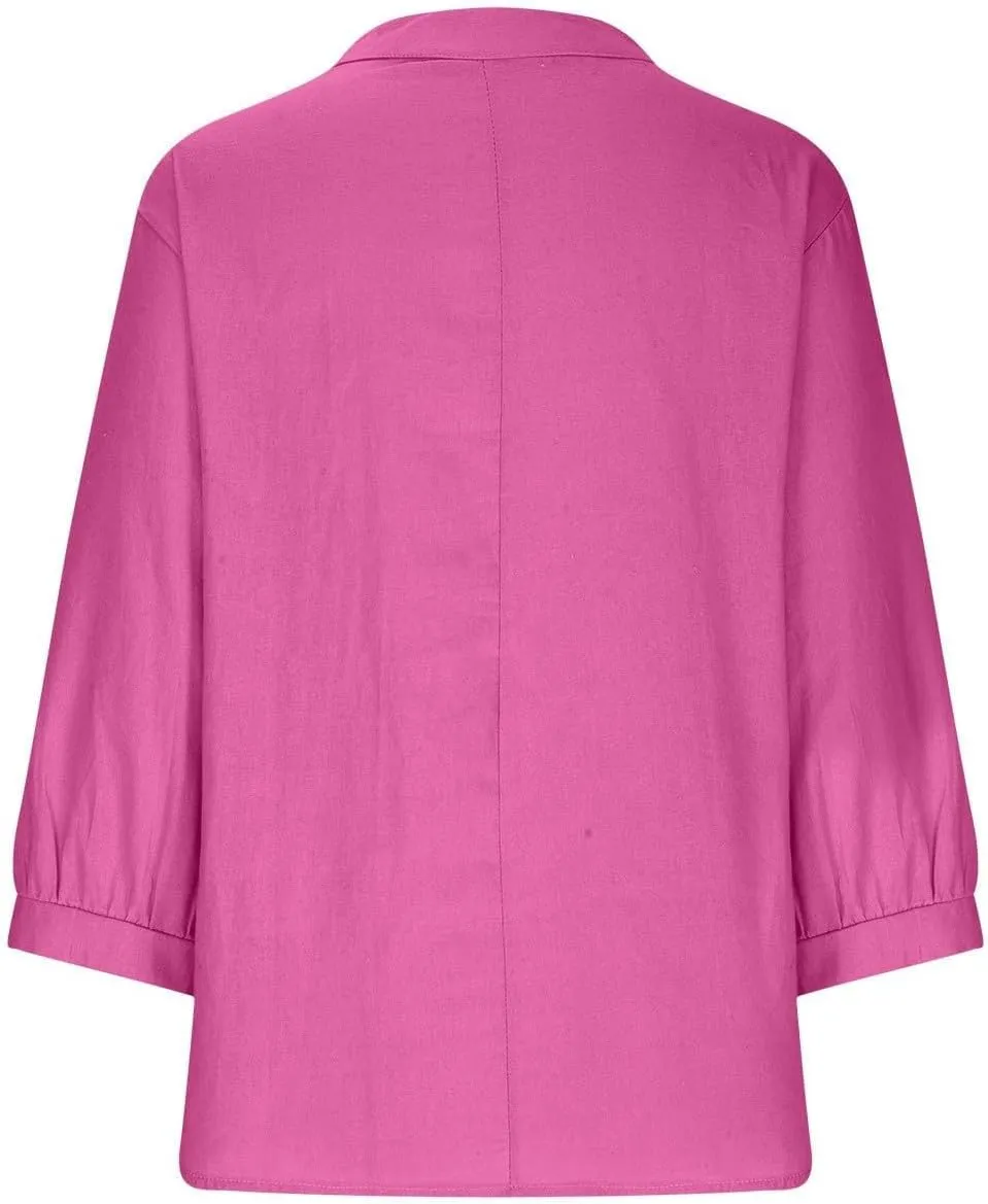 Womens Button Down Cotton Linen Shirt Blouse 7 Sleeve Neck Casual Women's T Shirt Women'S Swimwear Cover Ups Summer