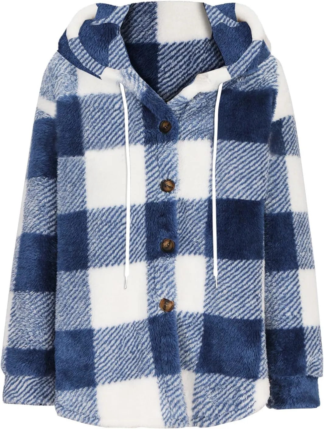 Womens Button Down Hoodies Fleece Lined Coats Soft Comfy Warm Cardigan Sweaters Plus Size Sherpa Jackets Outerwear