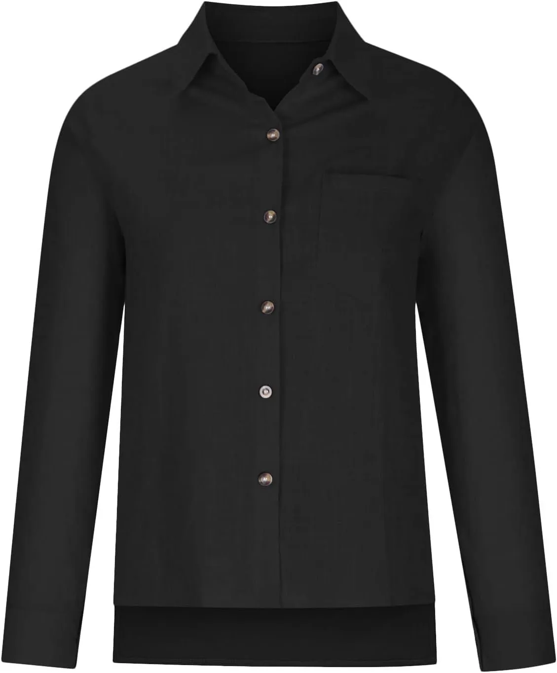 Womens Button Down Linen Shirt Business Casual Tops Long Sleeve Lapel Shirt Dressy Shirts for Work Lightweight Shirts