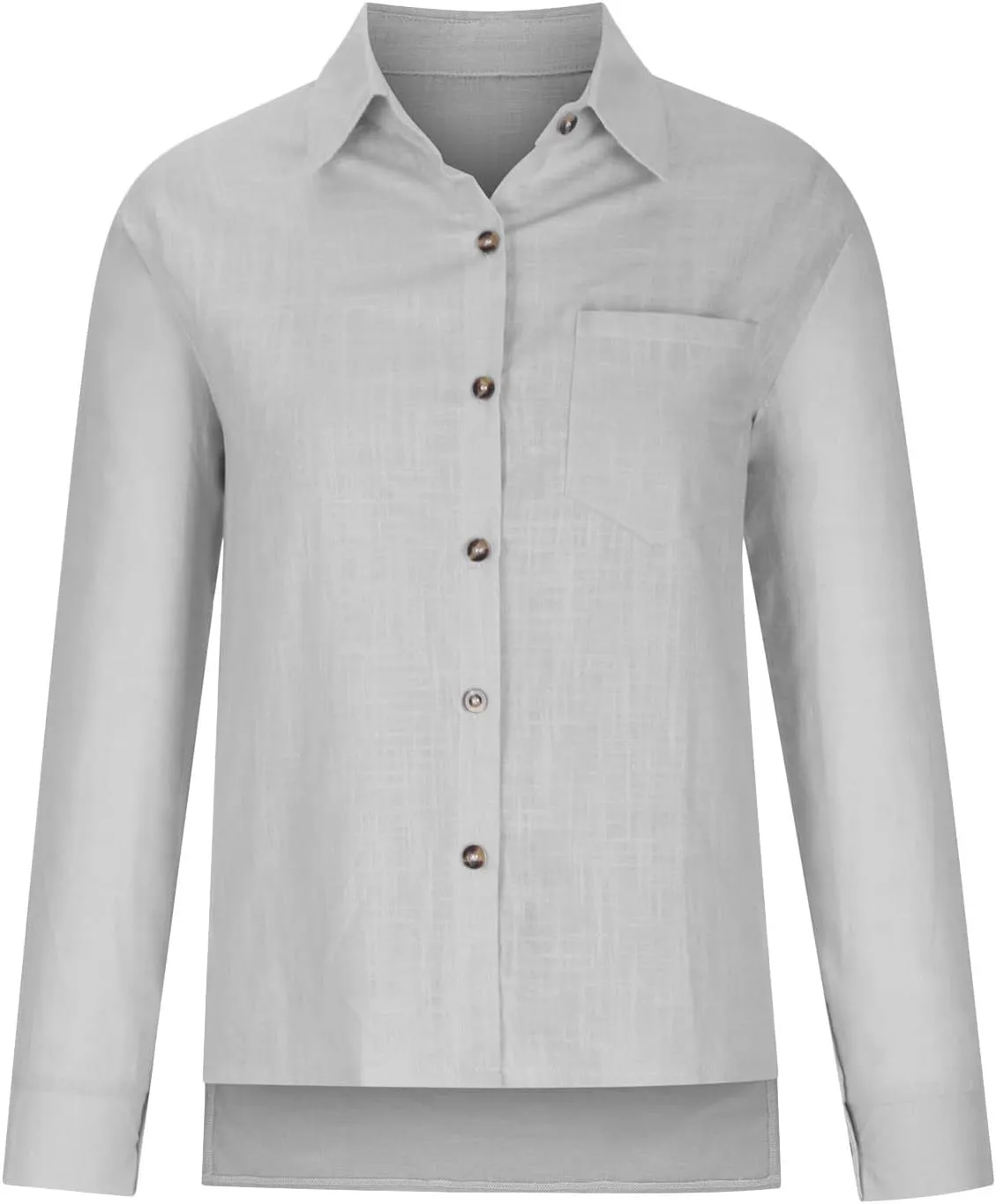 Womens Button Down Linen Shirt Business Casual Tops Long Sleeve Lapel Shirt Dressy Shirts for Work Lightweight Shirts