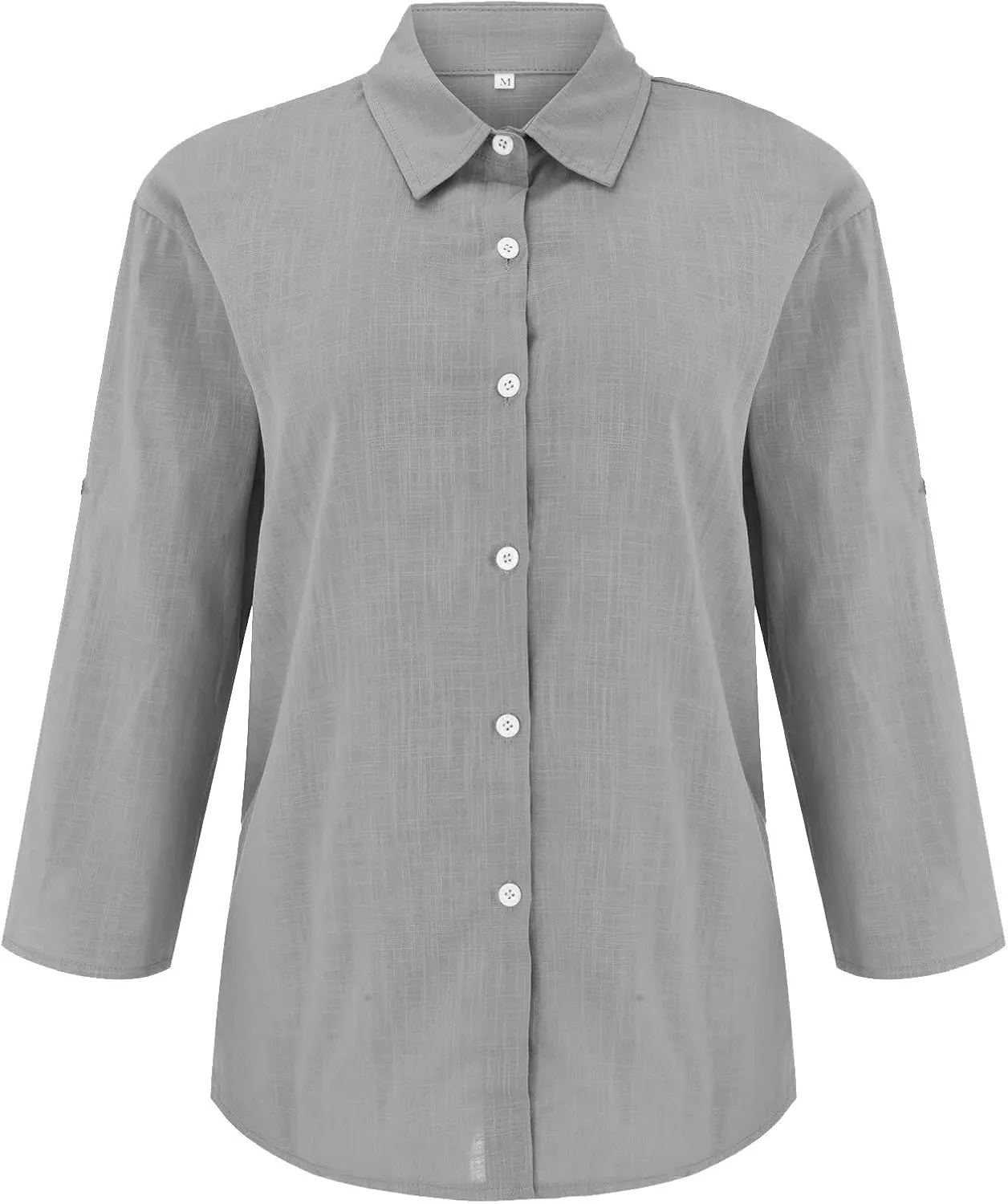 Womens Button Down Shirts Dress Shirts Long Sleeve Blouses V Neck Solid Casual Tunics Tops