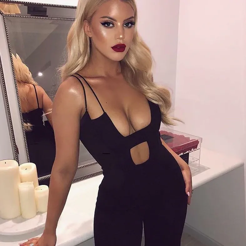 Women's Casual Sleeveless Backless V-Neck Jumpsuit