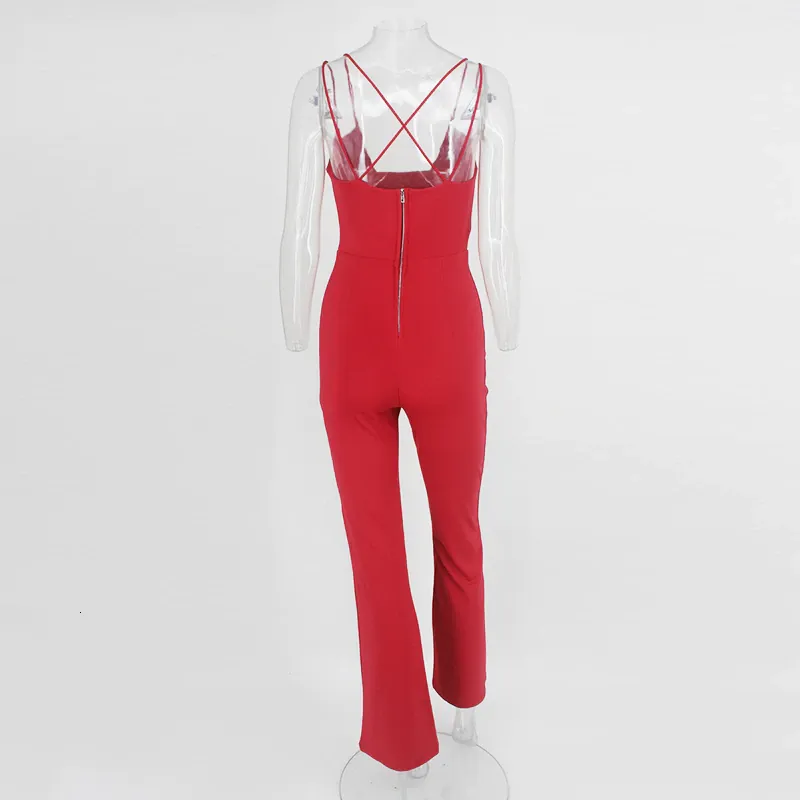 Women's Casual Sleeveless Backless V-Neck Jumpsuit