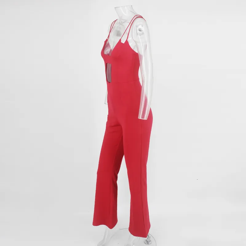 Women's Casual Sleeveless Backless V-Neck Jumpsuit