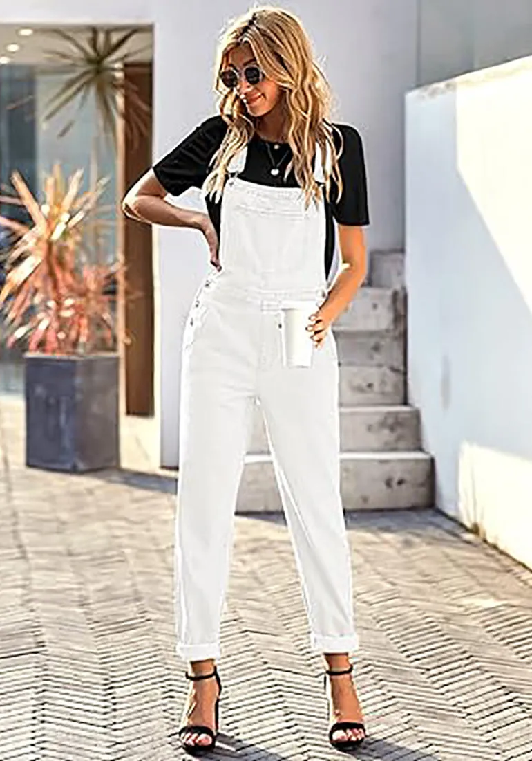 Women's Casual Stretch Adjustable Denim Bib Overalls Jeans Pants Jumpsuits