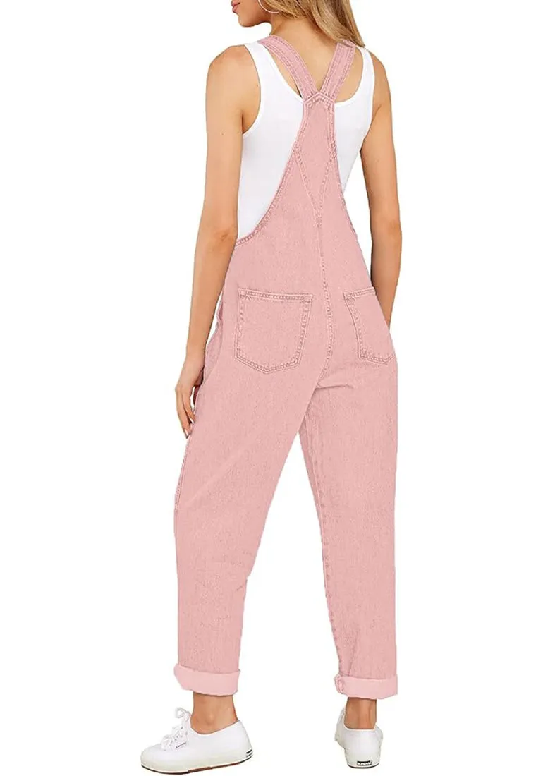 Women's Casual Stretch Adjustable Denim Bib Overalls Jeans Pants Jumpsuits