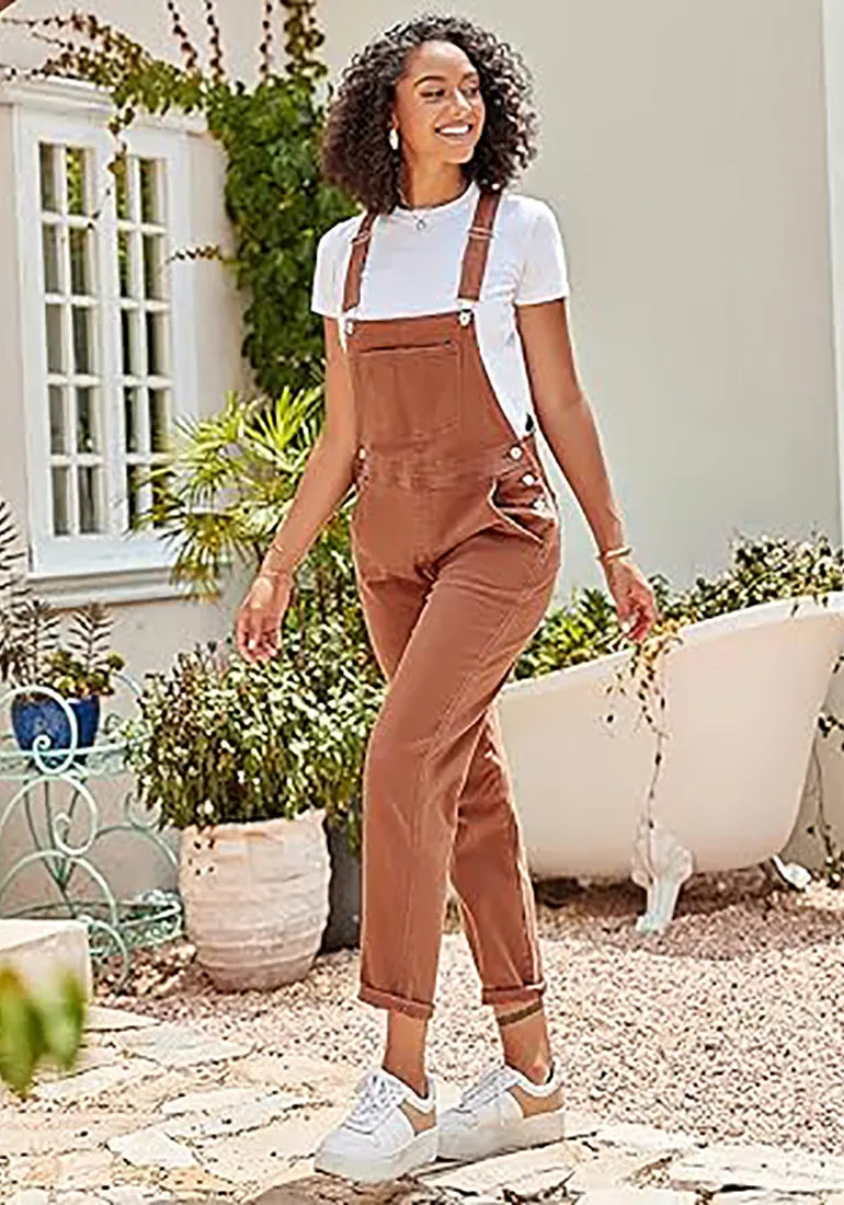 Women's Casual Stretch Adjustable Denim Bib Overalls Jeans Pants Jumpsuits