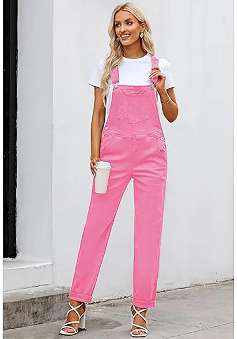 Women's Casual Stretch Adjustable Denim Bib Overalls Jeans Pants Jumpsuits